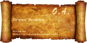 Orvos Aranka névjegykártya